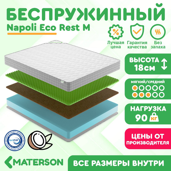Матрас MATERSON Napoli Eco Rest M, Беспружинный, 80x160 см купить c ...