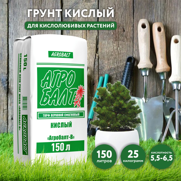Грунт для растений из верхового кислого торфа, 150 литров. Земля для ...