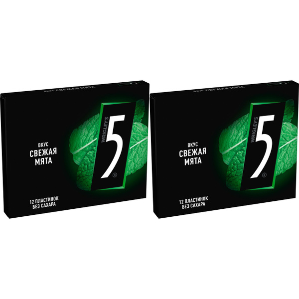Жевательная резинка Five Electro свежая мята 31,2 г, набор: 2 штуки ...