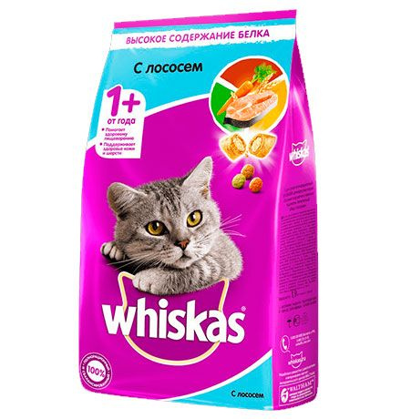Whiskas / Сухой корм Вискас для взрослых кошек подушечки-паштет с ...