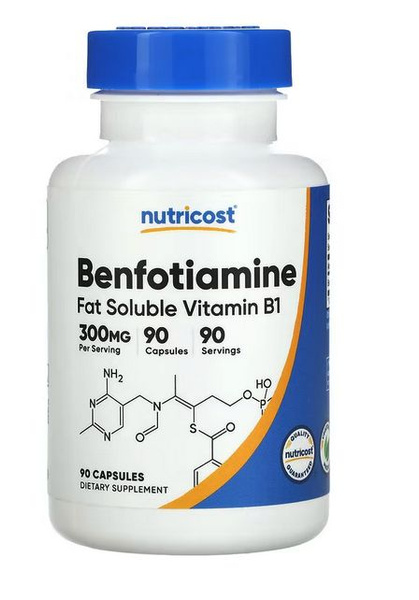 Характеристики Nutricost, Бенфотиамин, жирорастворимый витамин B1, 300 ...