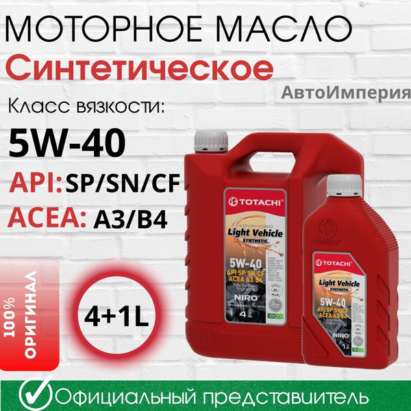 Масло моторное TOTACHI 5W-40 Синтетическое - купить в интернет-магазине ...
