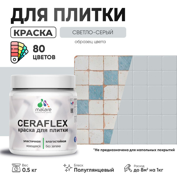 Резиновая краска для плитки Malare Ceraflex для керамической и ...