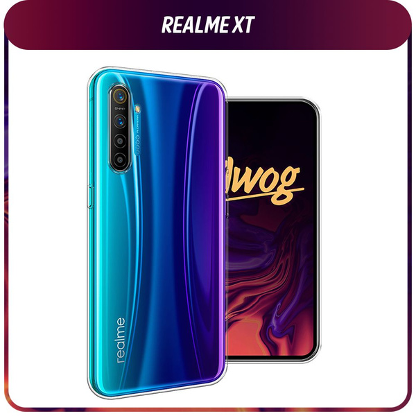 Силиконовый чехол на Realme XT / Реалми XT - без принта, прозрачный ...