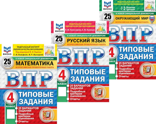 Характеристики ВПР. 4кл. Математика; Русский язык; Окружающий мир. 25 ...