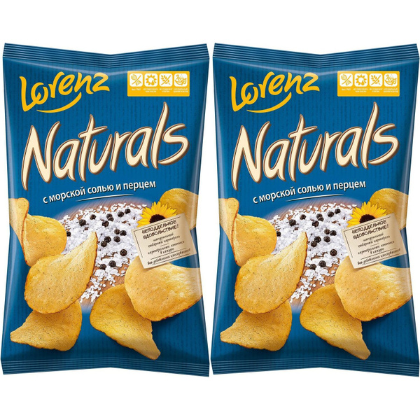 Чипсы картофельные Lorenz Naturals с морской солью и перцем 100 г ...