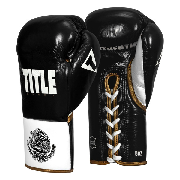 Перчатки боксерские TITLE Boxeo Pro Fight Gloves, 10 унций, черные ...