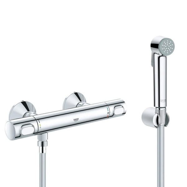 Гигиенический душ с термостатом Grohe Grohtherm 500 Silverflex, шланг ...