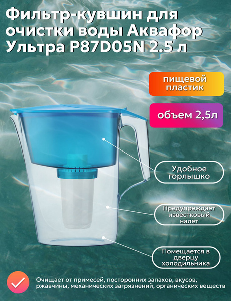 Фильтр-кувшин для очистки воды Аквафор Ультра P87D05N 2.5 л купить на ...