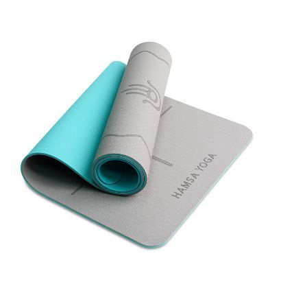 Коврик для йоги и фитнеса Hamsa Yoga нескользящий, спортивный, с ...