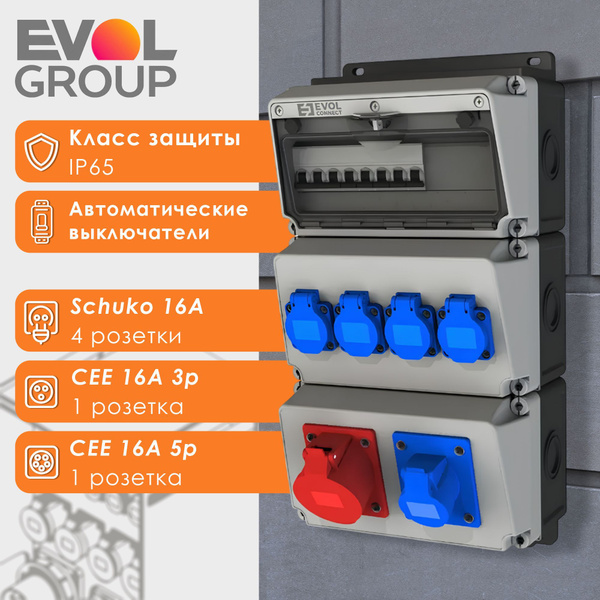 Щит с розетками навесной 220В + 380В EVOL BlockBox купить на OZON по ...