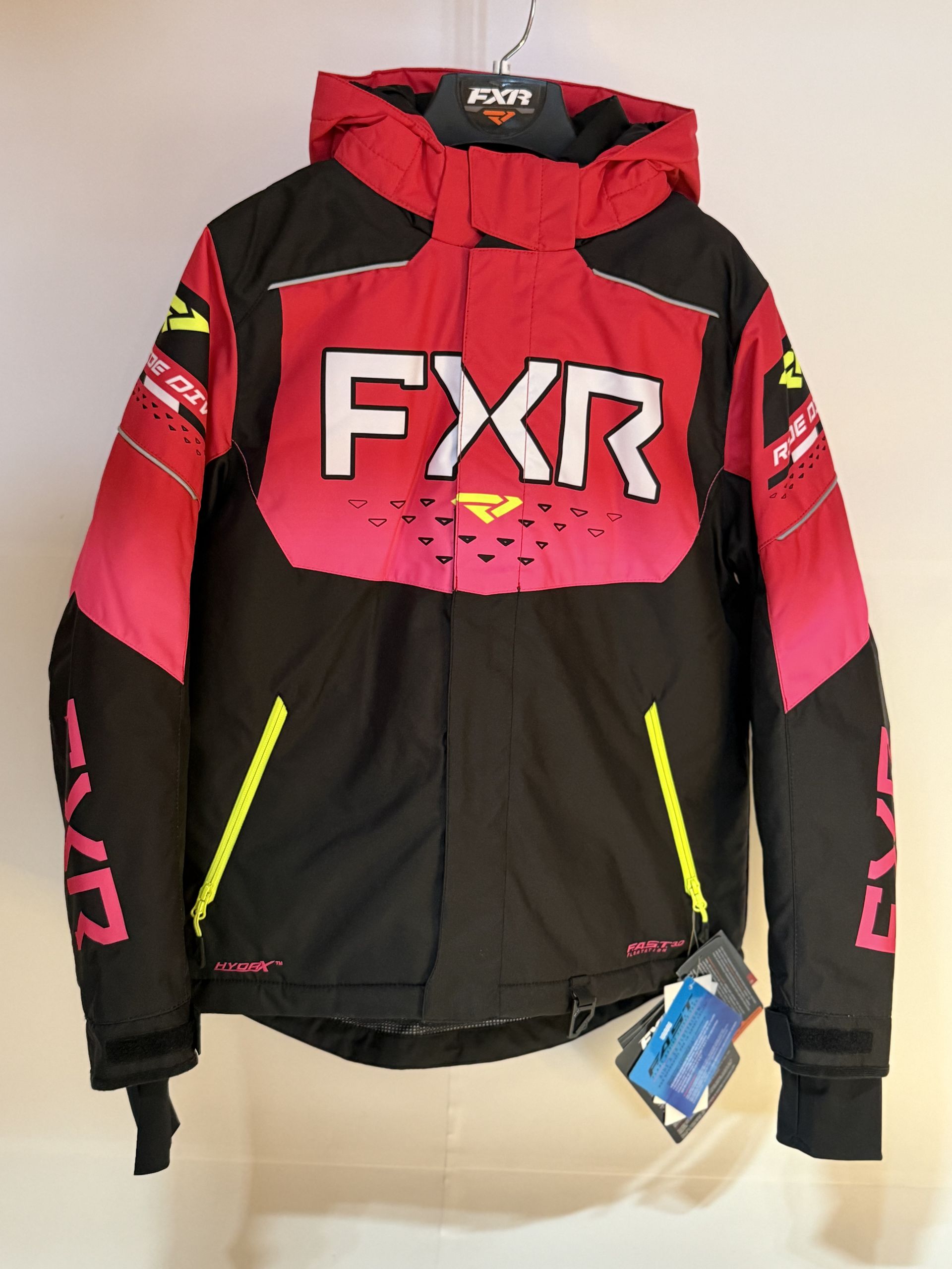 Детская Куртка FXR Helium с утеплителем. (Black/Raspberry Fade /Hi-Vis 16) (230403-1028-16)
