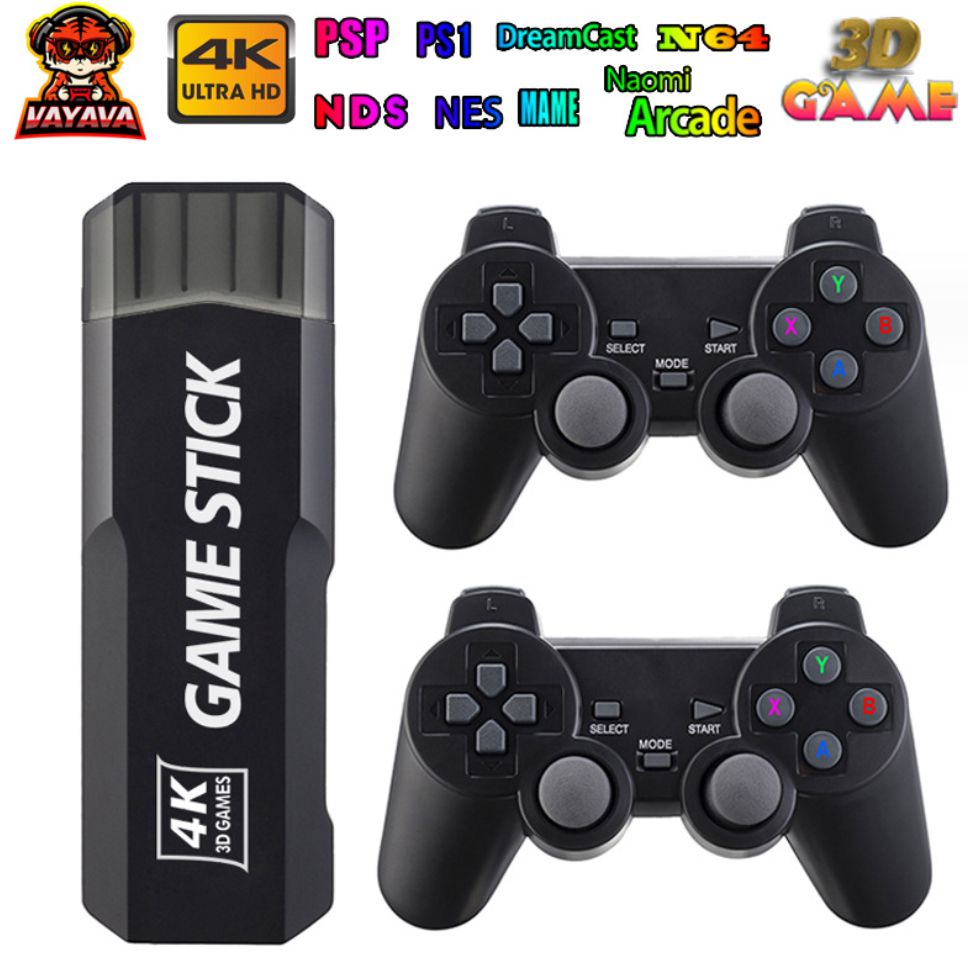 4K Универсальная Игровая Приставка GAME STICK Поддержка PSP, PS1, DreamCast  и других, с Беспроводными Джойстиками - купить с доставкой по выгодным  ценам в интернет-магазине OZON (1408531026)