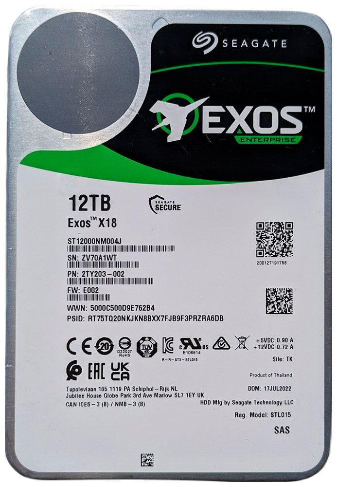 Seagate12ТБВнутреннийжесткийдискExosX18,3.5