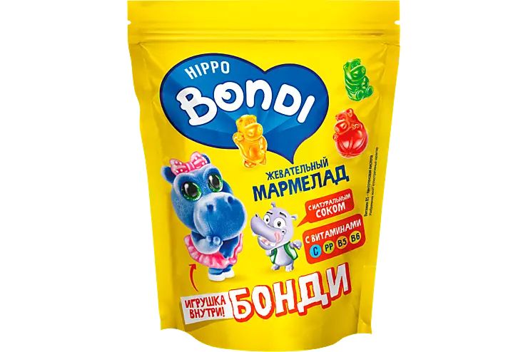 МармеладжевательныйHippoBondi&FriendsсигрушкойБонди,10штпо100г