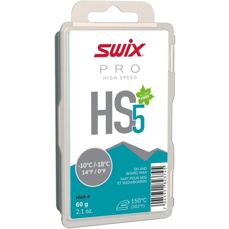 Парафин SWIX HS5 Turquoise, -10 C/-18 C, 60гр,