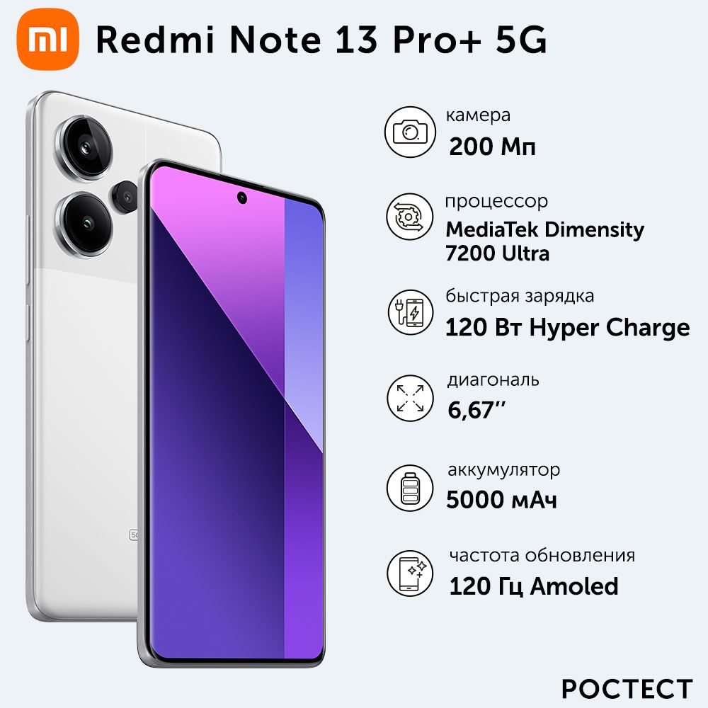 Смартфон Xiaomi Redmi Note 13 Pro+ 5G - купить по выгодной цене в  интернет-магазине OZON (1424319966)