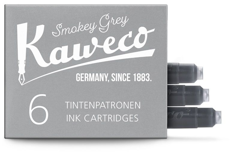 Набор картриджей для перьевой ручки KAWECO Smokey Grey 6 шт. в картонной упаковке