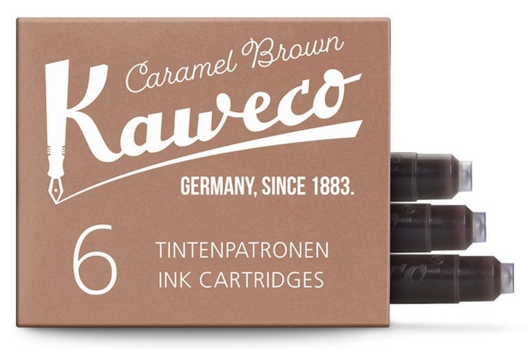 Набор картриджей для перьевой ручки KAWECO Caramel Brown 6 шт. в картонной упаковке