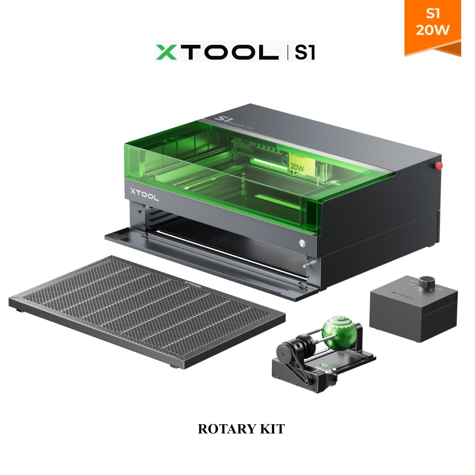 Станок для лазерной резки и гравировки xTool S1 20W Rotary Kit