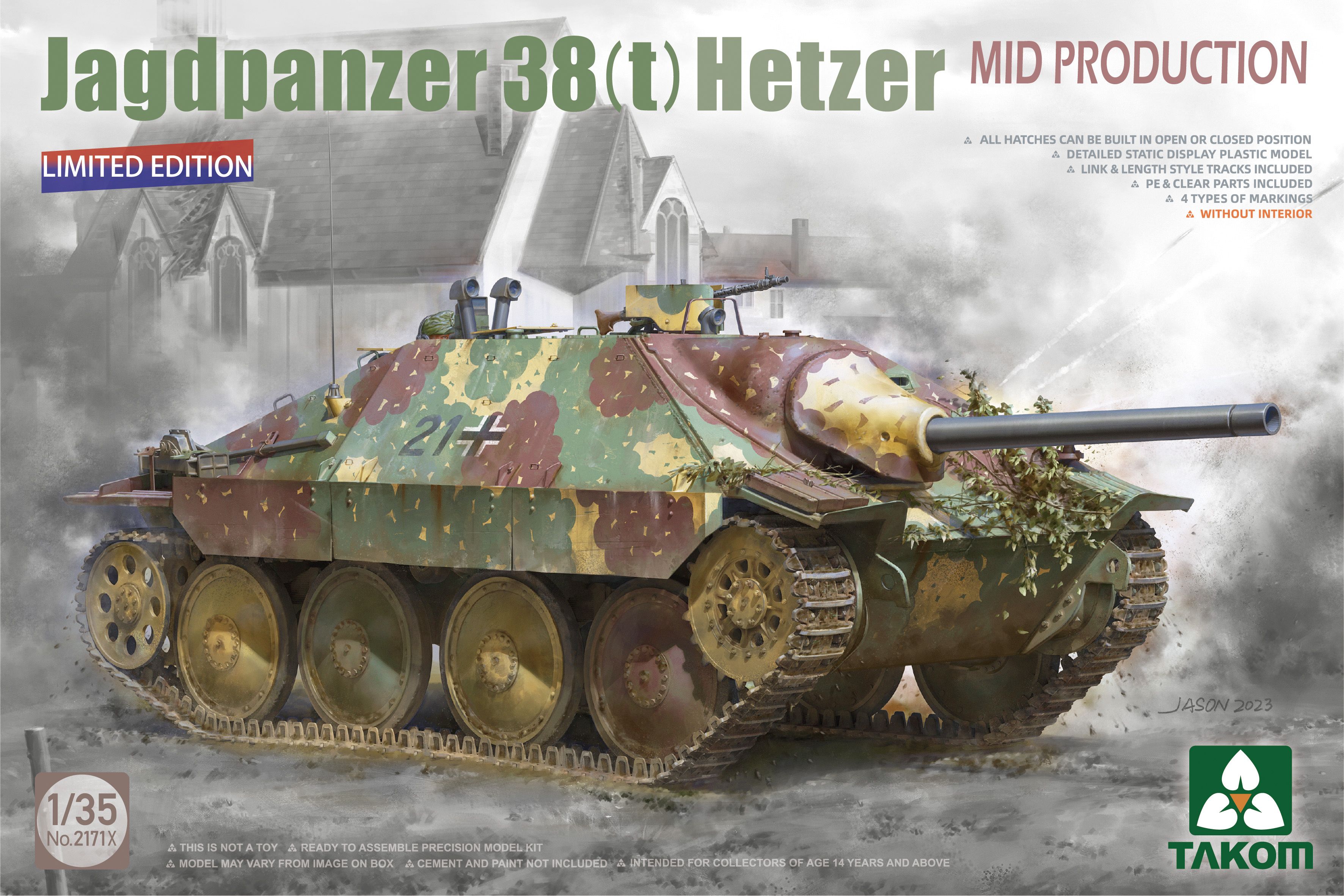 TAKOM 2171X 1/35 Jagdpanzer 38(t) Hetzer Среднесрочное производство без внутренних ограничений Танки