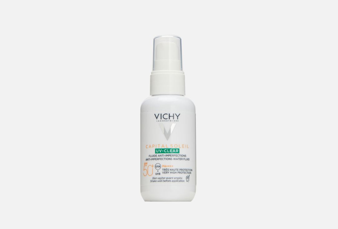 Солнцезащитный флюид uv clear. Vichy флюид SPF. Флюид виши капитал солей. Виши капитал солей 50 для лица. Vichy Capital Soleil UV-age Daily spf50+.