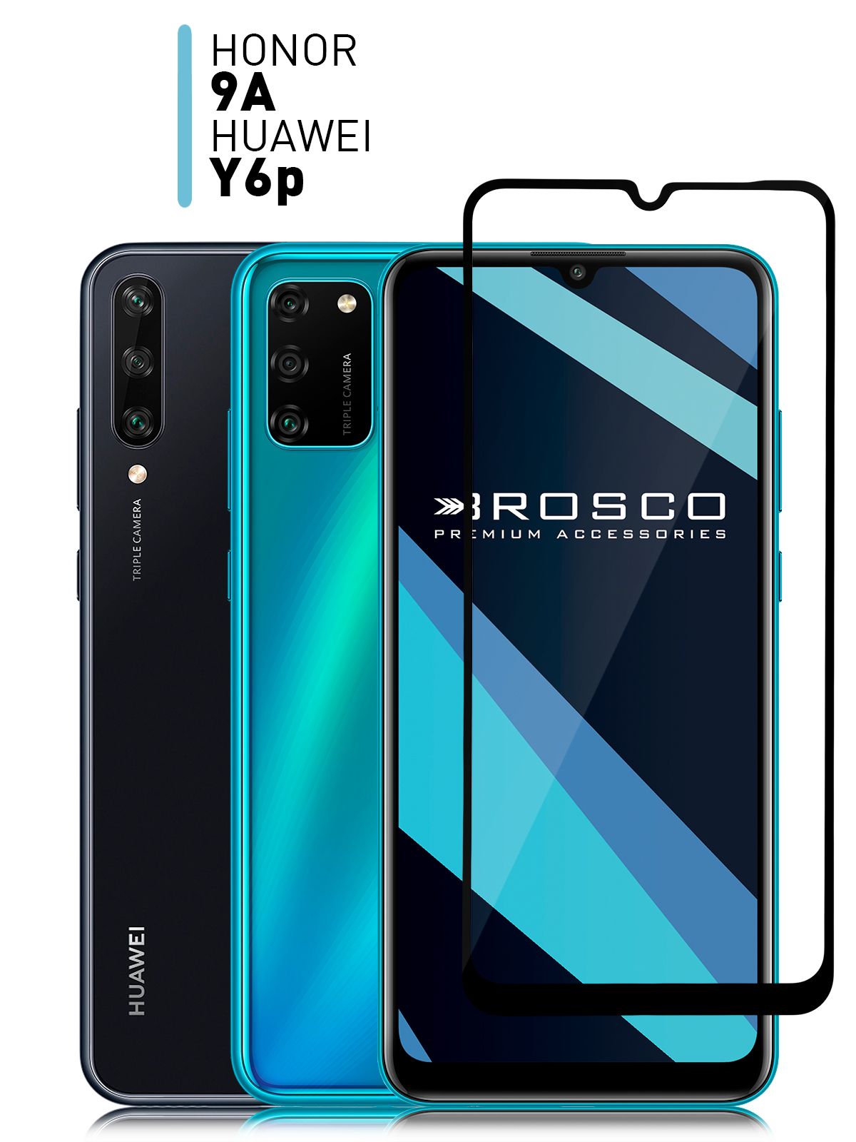 Защитное стекло для Honor 9A (Хонор 9А) с олеофобным покрытием, ROSCO -  купить с доставкой по выгодным ценам в интернет-магазине OZON (200044840)