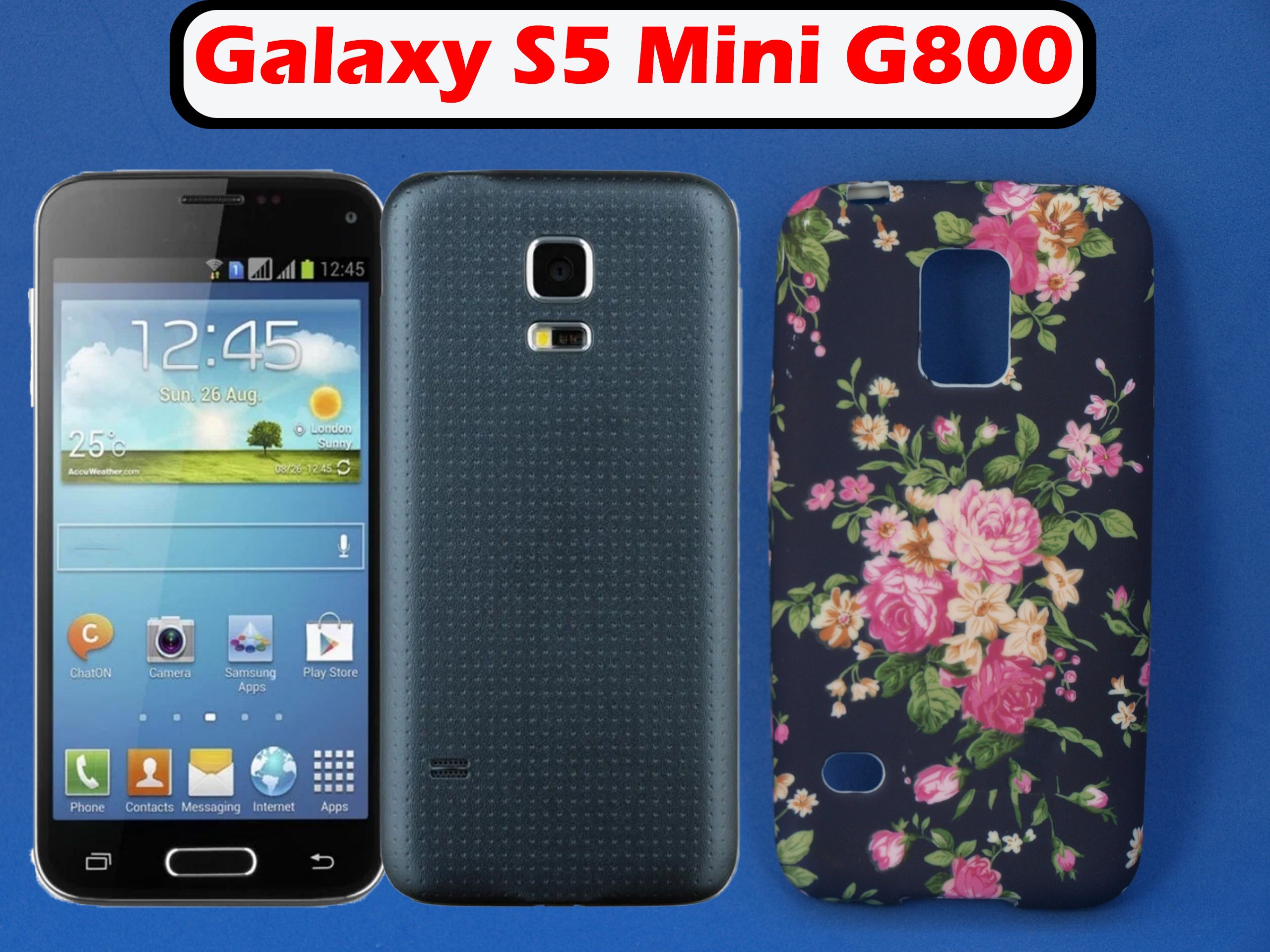 ЧехолнакладкадляSamsungS5Mini/G800Цветы2,силикон