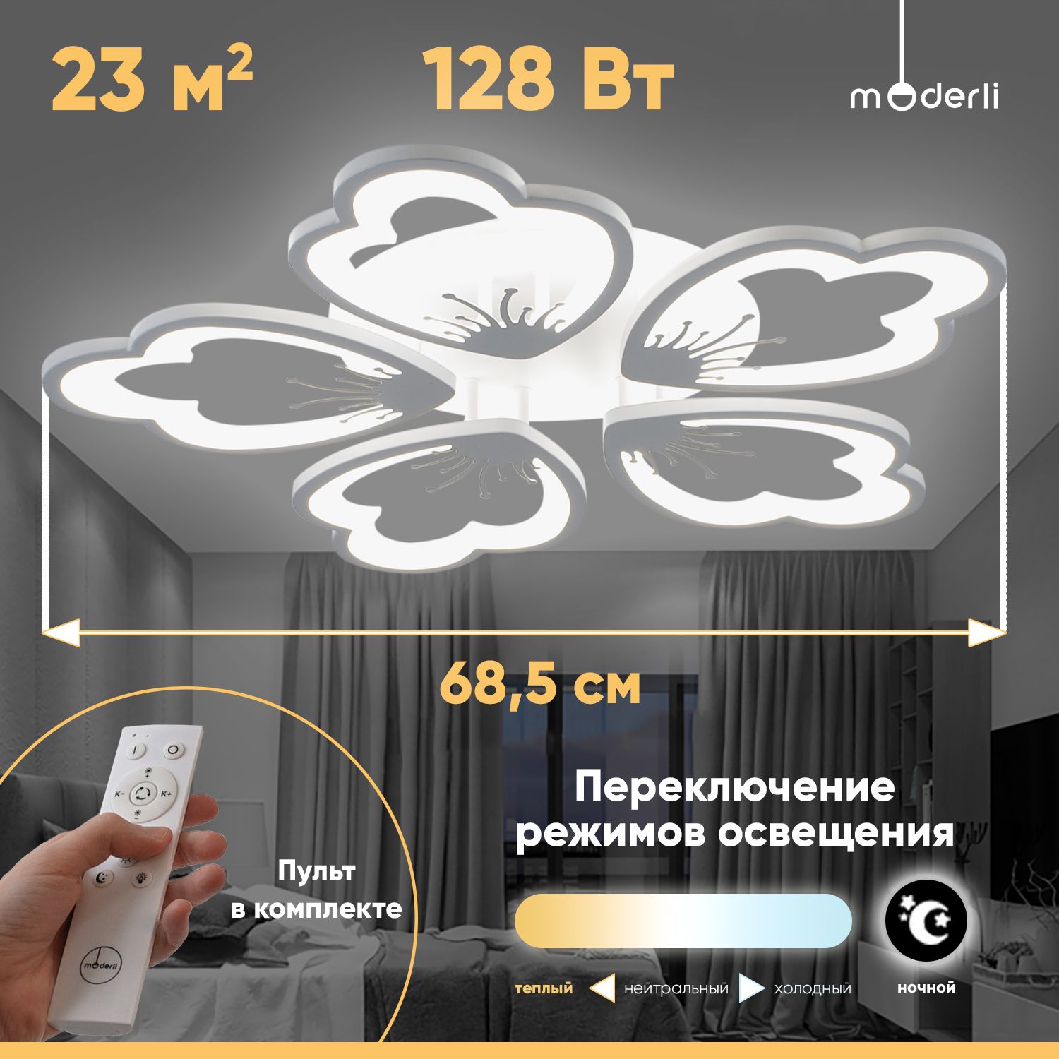 ModerliПотолочныйсветильник,LED,128Вт