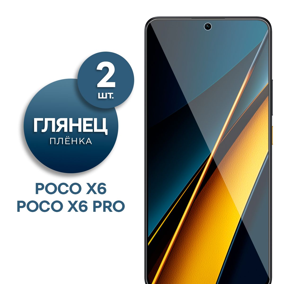 Комплект2шт.ГлянцеваягидрогелеваяпленкадляPocoX6,PocoX6Pro