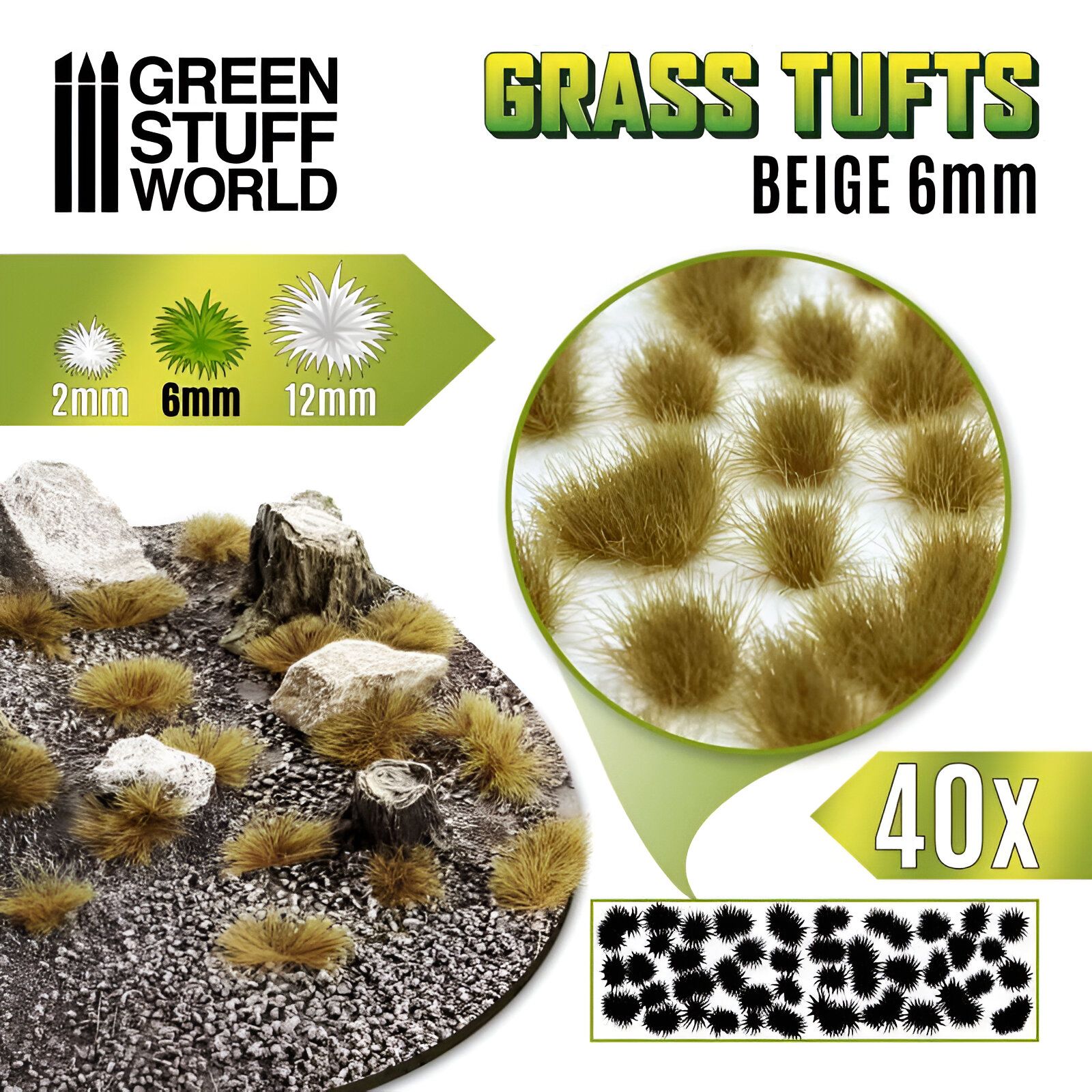 Green Stuff World: Пучки травы для макетов и диорам Grass Tufts 6 mm - Beige