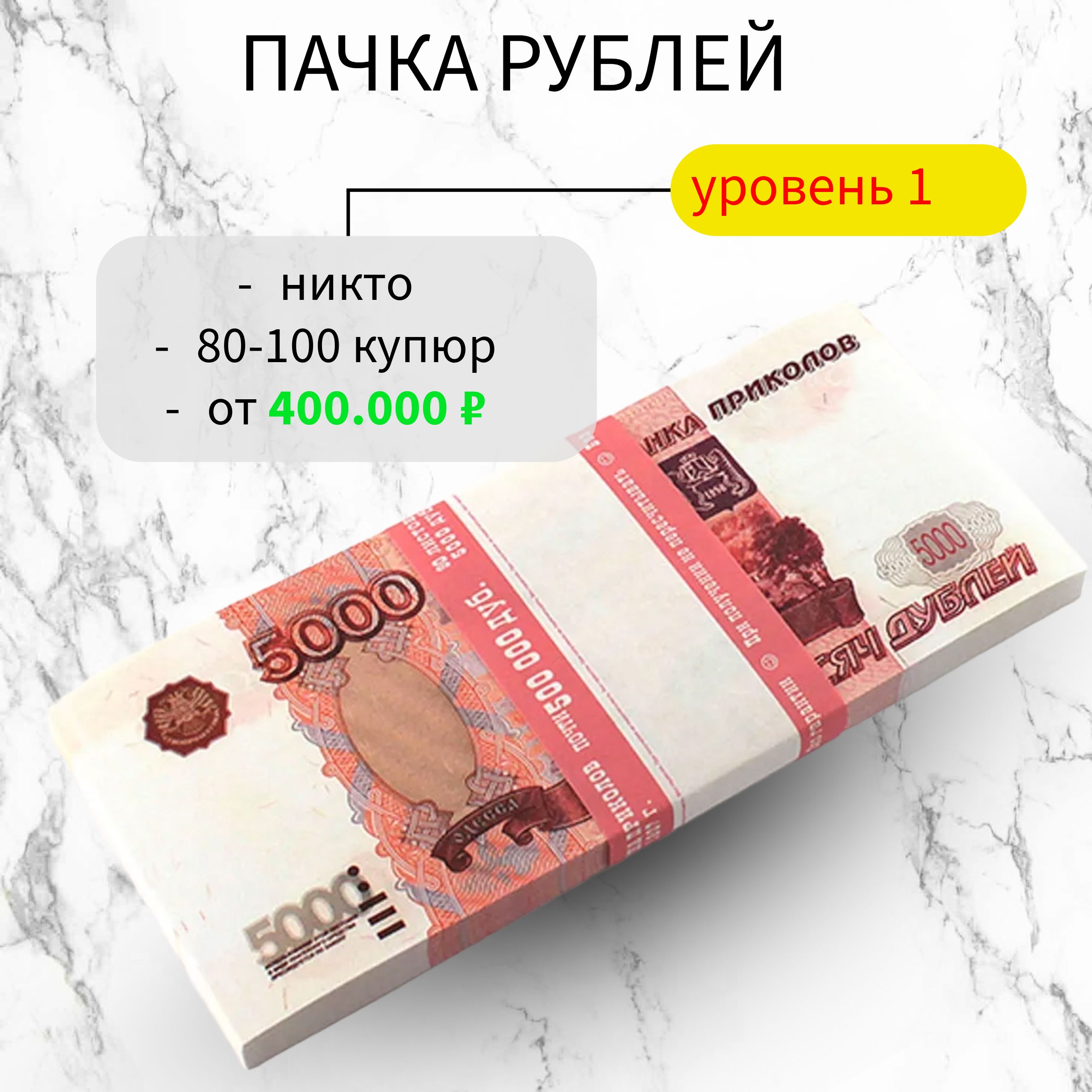 Как выглядит 1 миллион рублей 5000 купюрами