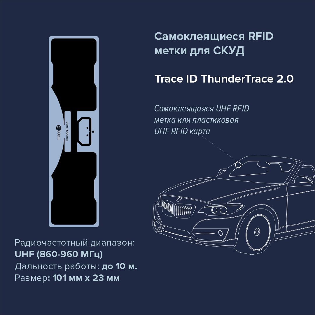 UHF RFID метка наклейка для СКУД автотранспорта ThunderTrace 2.0 - купить  по выгодным ценам в интернет-магазине OZON (1588355882)