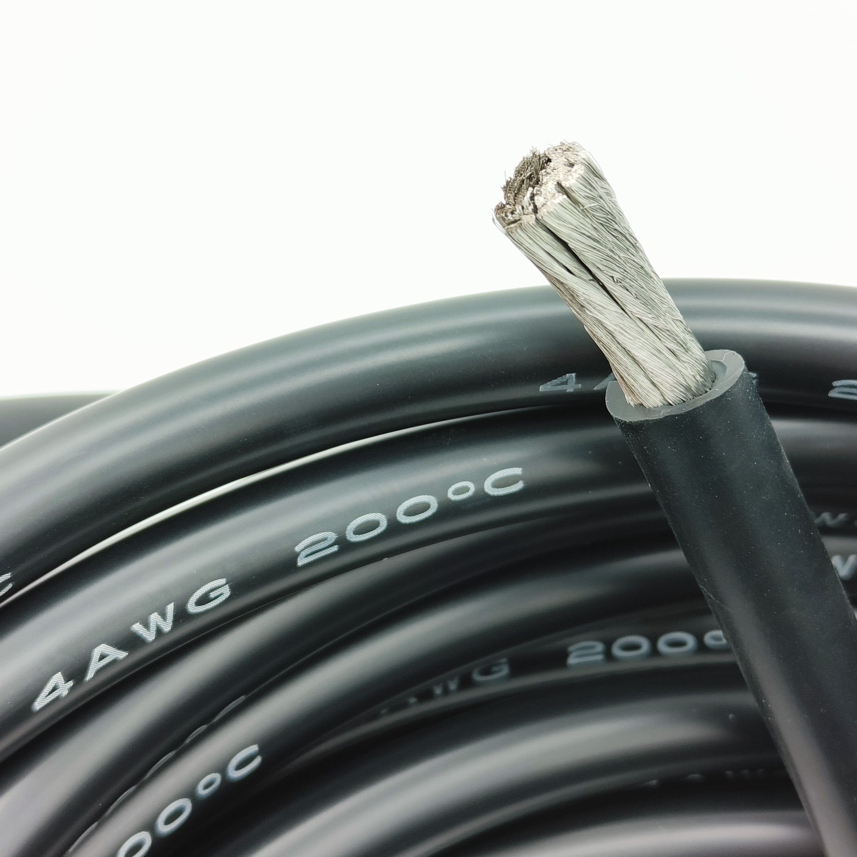 Проводсиликоновыйсиловой4AWG25кв.мм,лужёнаямедь5000*0.08мм,чёрный,1метр