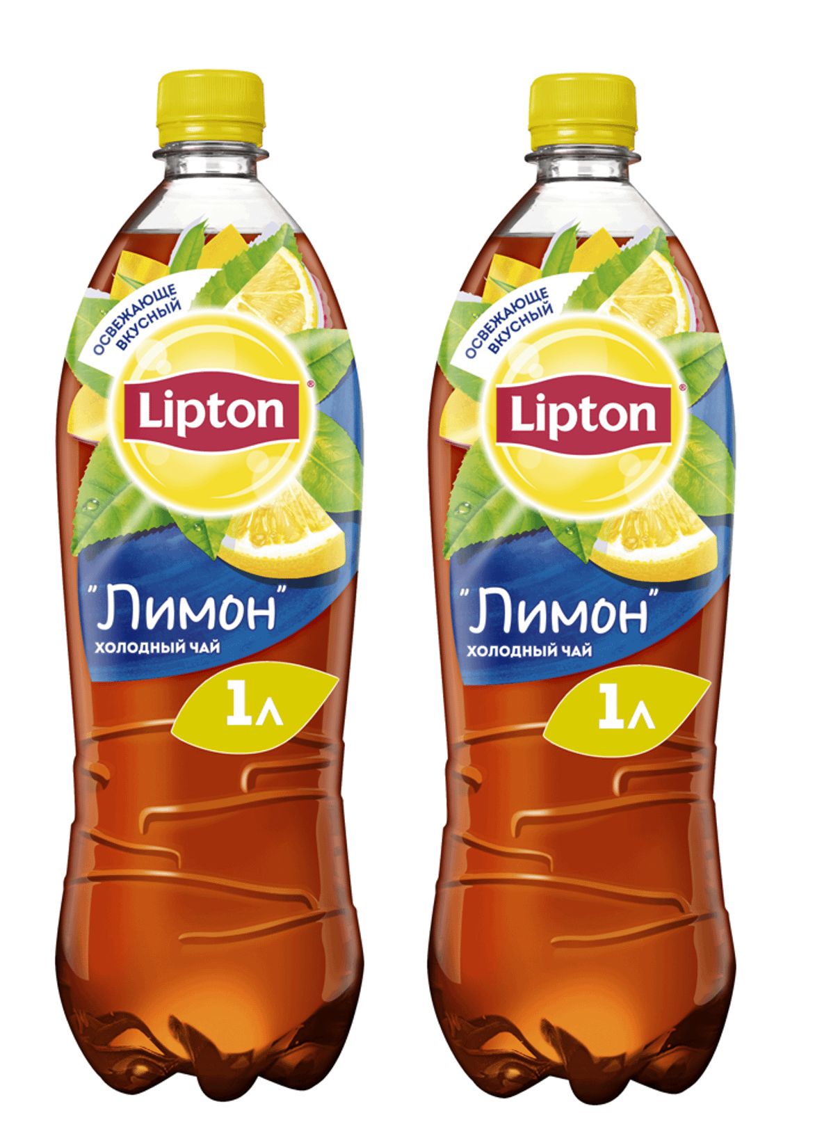 Холодный чай Lipton черный лимон, 2 шт по 1 л