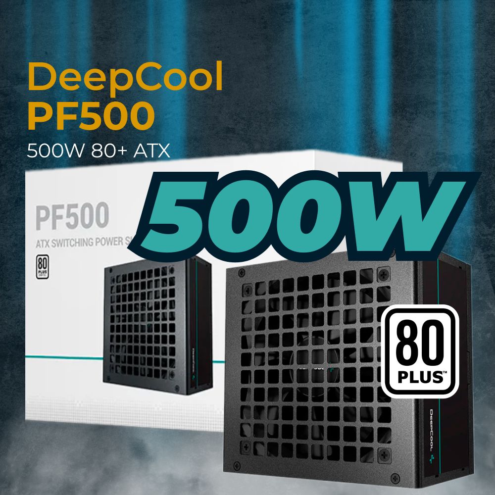 Блок питания для ПК Deepcool PF500 80+ (ATX 2.4 500W, PWM 120mm fan, 80 PLUS, Active PFC) RET (PF500)