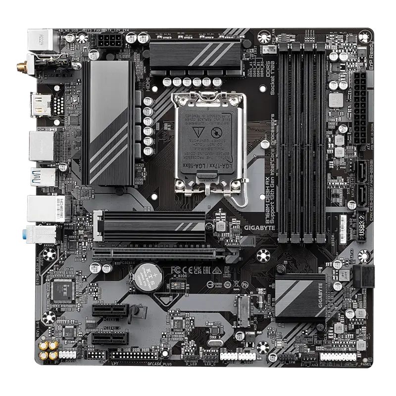 Материнская плата GIGABYTE B760M DS3H AX B760M (LGA 1700, AMD B760M, 128 ГБ, PCIE 4.0), B760M DS3H AX B760M