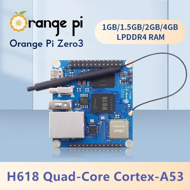 Orange Pi Zero 3 1 ГБ ОЗУ DDR4 Allwinner H618 WiFi Bluetooth Мини-компьютер макетная плата