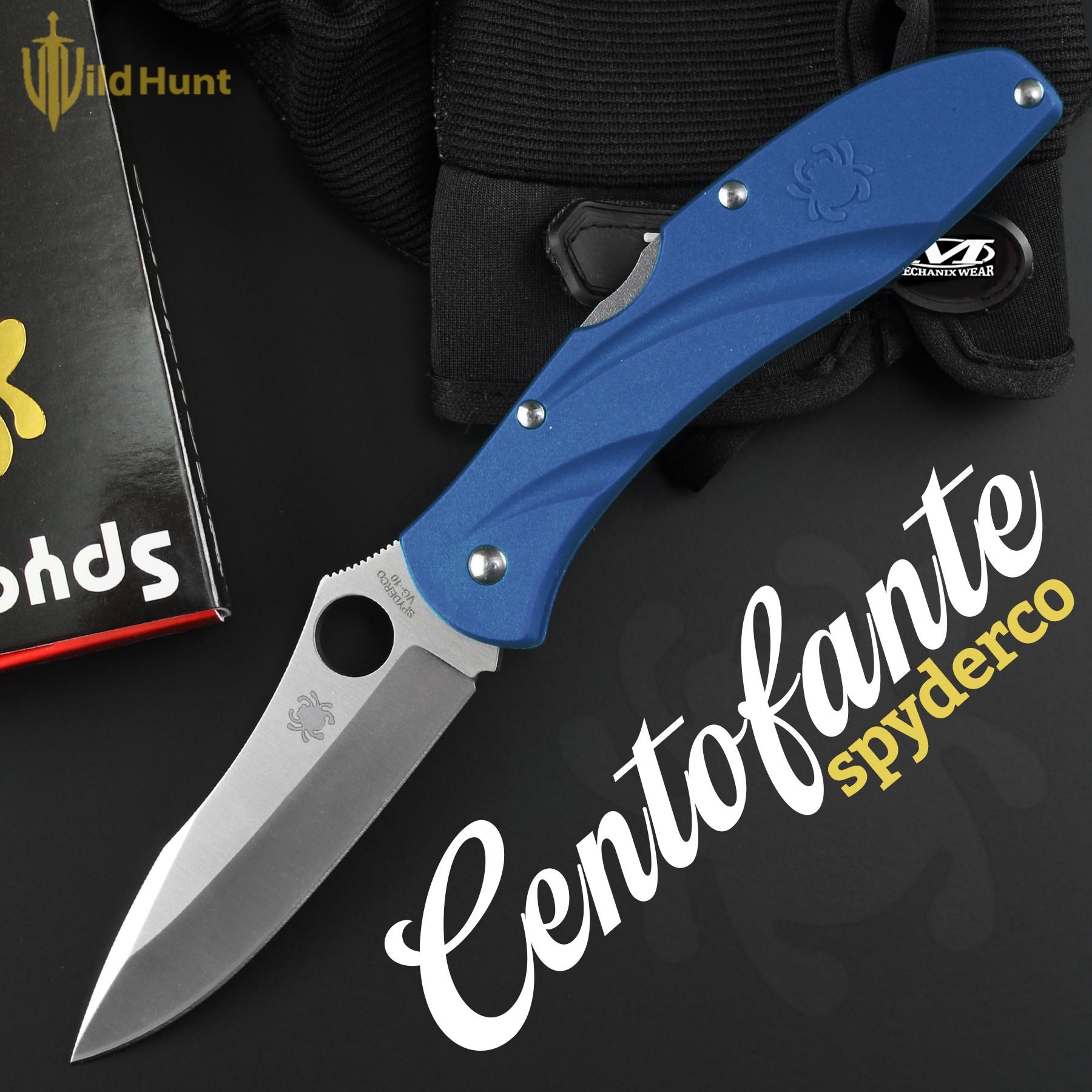 Туристический складной нож Spyderco Centofante 3 Blue