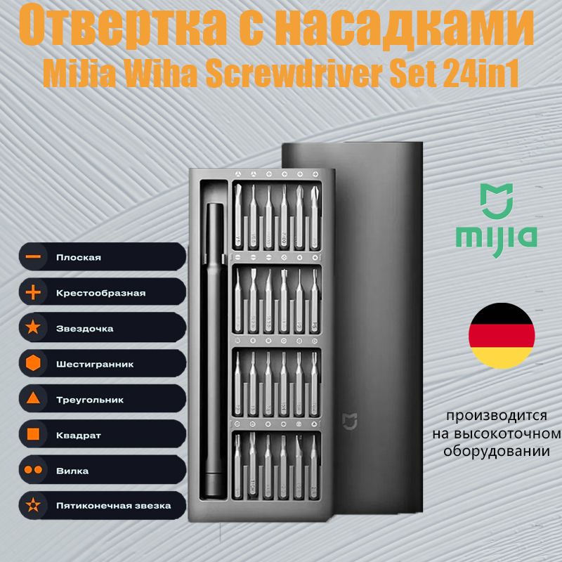 Отвертка с насадками MiJia Wiha Screwdriver Set 24in1(MJJXLSD002QW)