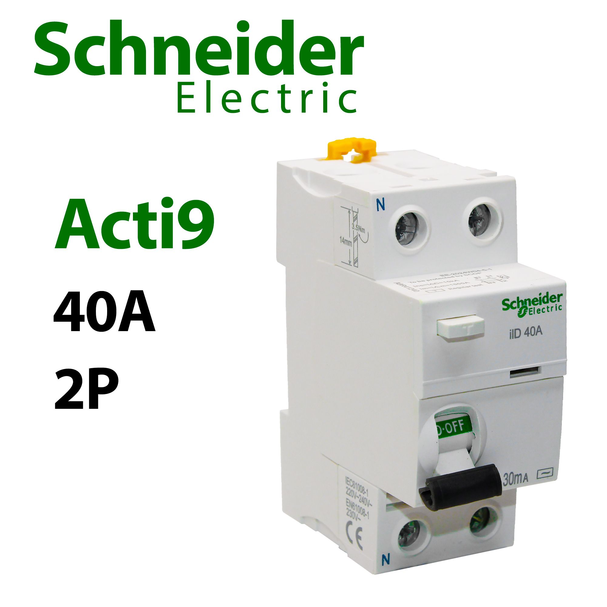 Устройство защитного отключения УЗО 40А Schneider Electric Acti9