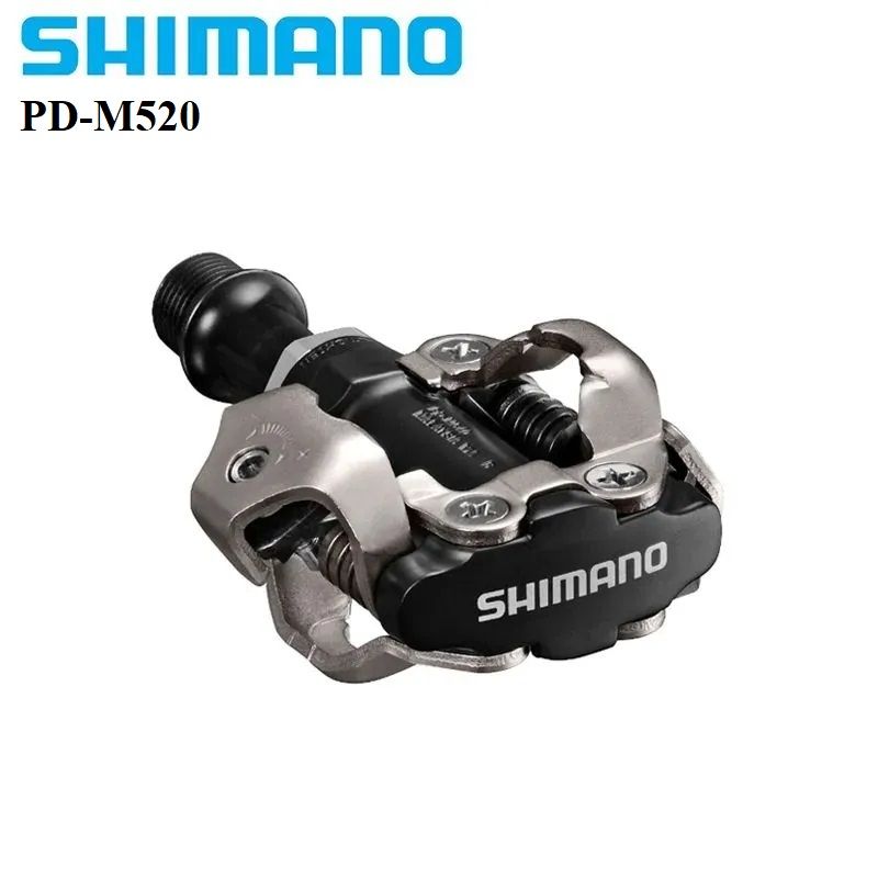 Контактные велосипедные педали SHIMANO PD-M520, с шипами, черные