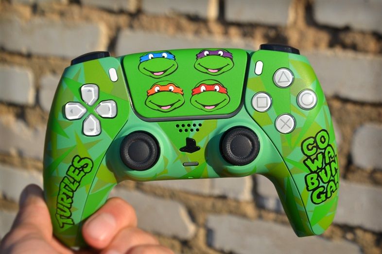 Кастомизированный Геймпад беспроводной для PS5 PlayStation 5 Черепашки Ниндзя Teenage Mutant Ninja Turtles TMNT
