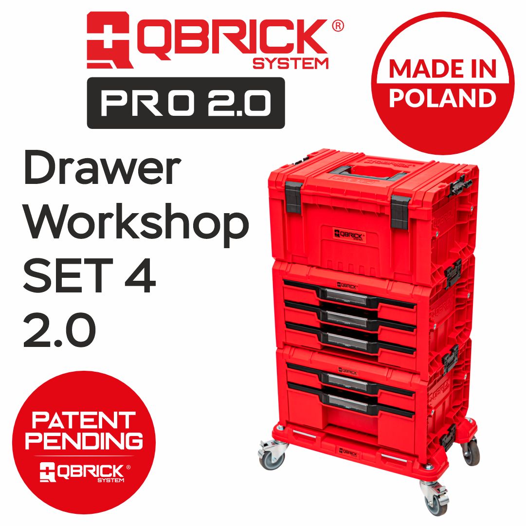 СистемахраненияQBRICKSYSTEMPROREDDRAWERWORKSHOPSET4