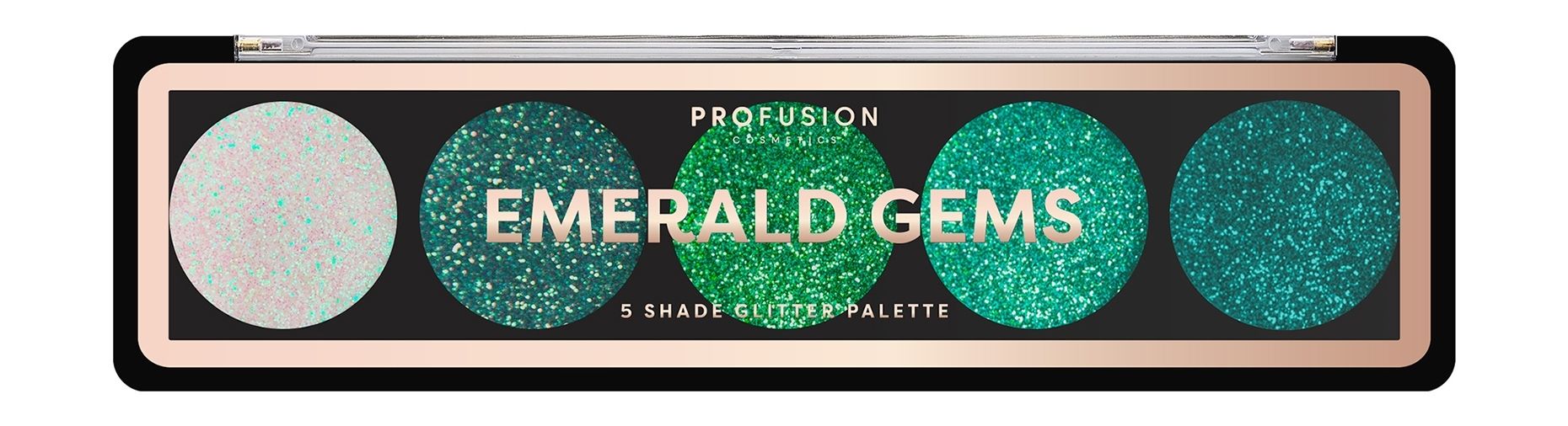 PROFUSION Палетка глиттеров для макияжа Emerald Gems, 4,5 г