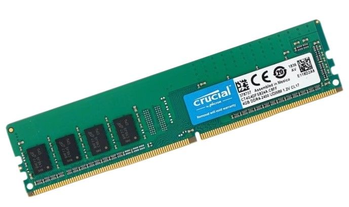 CrucialОперативнаяпамятьдлякомпьютераDDR4PC192002400Mhz1x4ГБ(МодельCT4G4DFS824A)