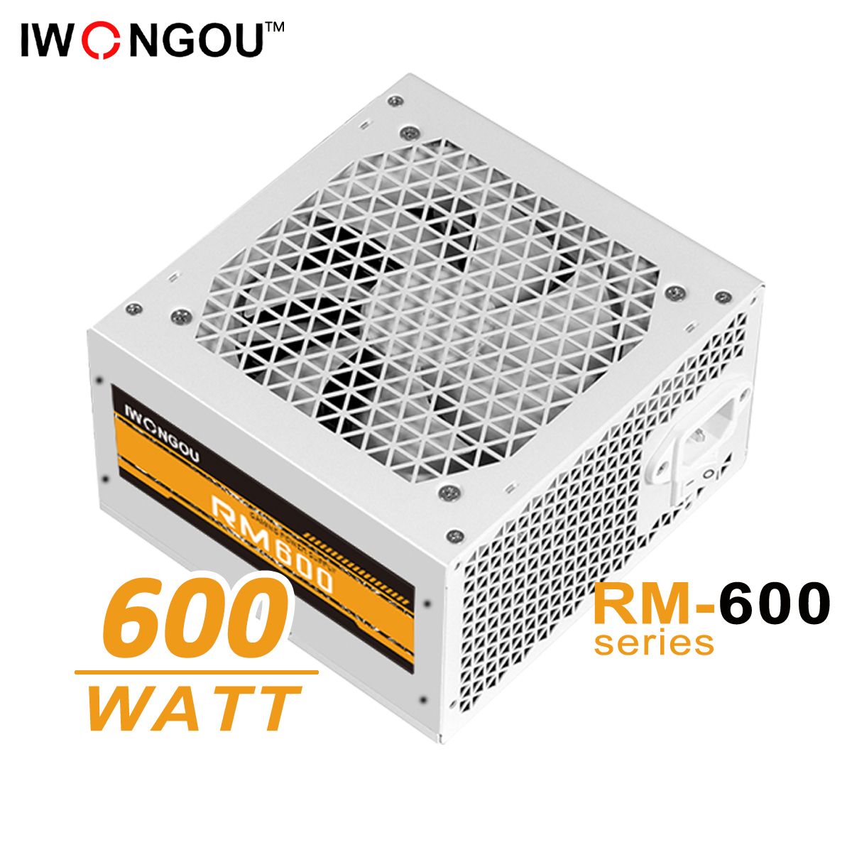 блок питания для пк IWONGOU 600W (RM600) ATX,12CM кулер ,20+4p,2*CPU(4+4),2*PCI-E(6+2),4*SATA,3*IDE, кабель питания