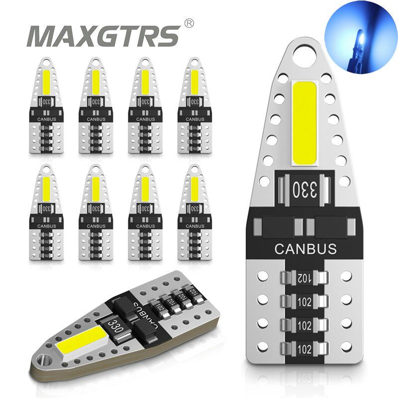 MAXGTRSЛампаавтомобильнаяT10,W5W,10шт.арт.3690/T10/Светло-синий