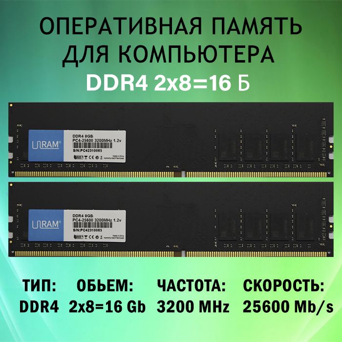 ULIKE Оперативная память для компьютера 2x8 ГБ (4251xxxx)