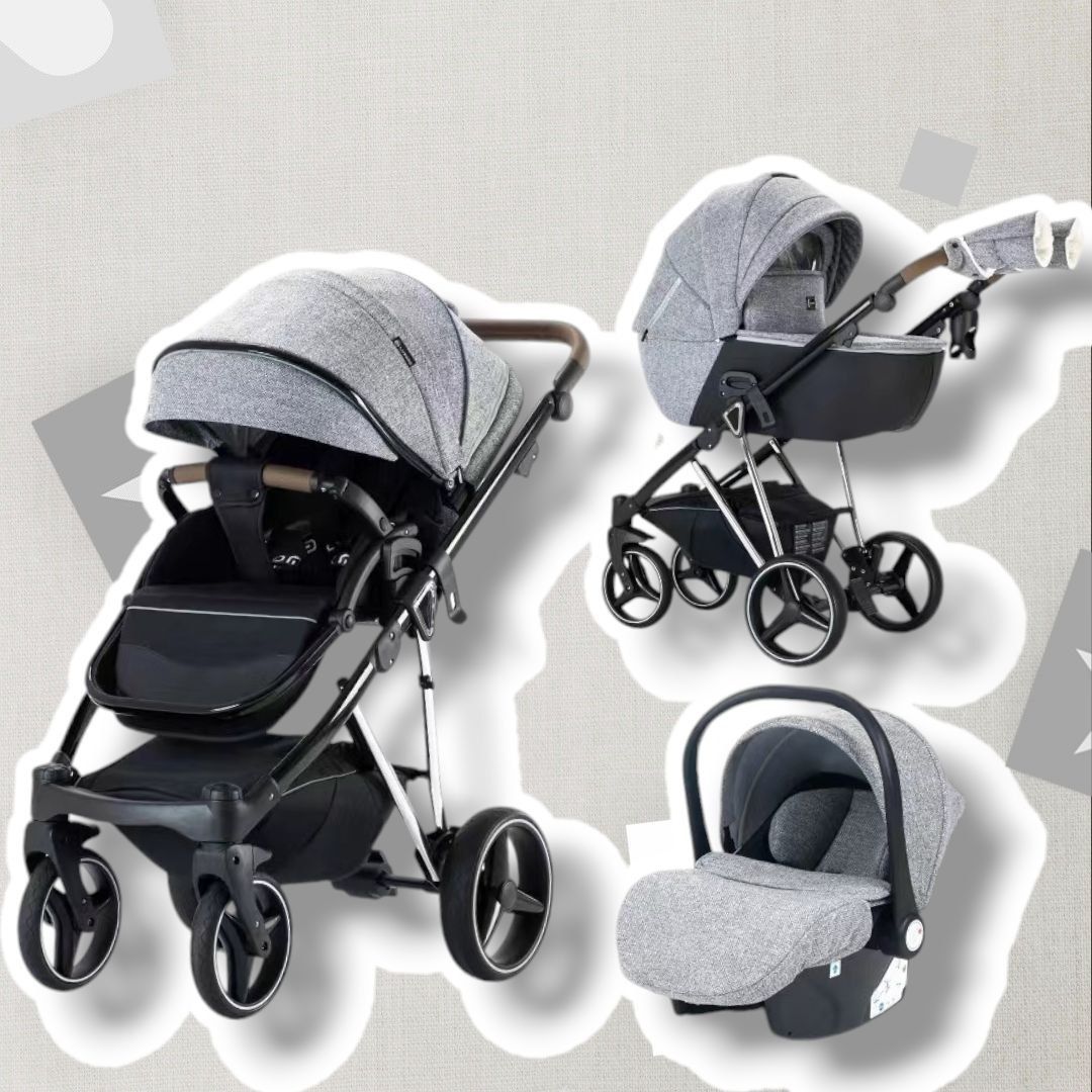 Коляска детская Lux mom F1 3в1 New, от 0 до трех лет, серая